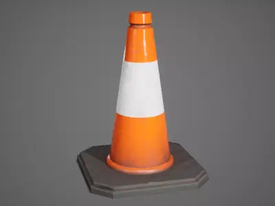 Traffic cone Low-poly 3D model 7