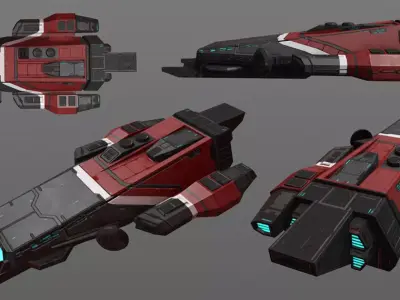 Spaceship Khygun PBR Low-poly 3D model