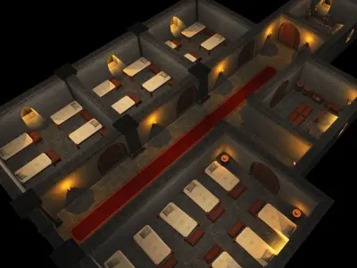 Modular Castle Low-poly 3D model purchase