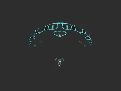 Scifi Parachute A09 Projection  - Character Accessories Design Low-poly 3D model