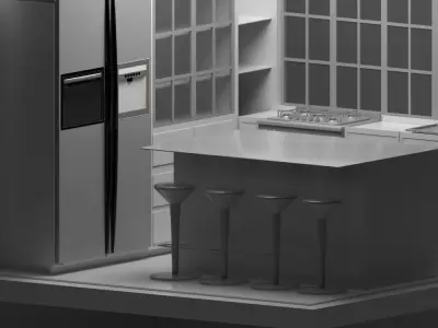 ISOMETRIC Interior PANTRY DESIGN  Low-poly 3D model