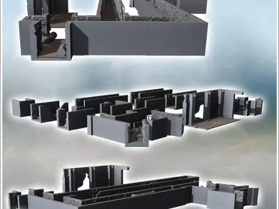 Modular underpass set with urban piping 3 - Modern WW2 WW1 World 3D print model