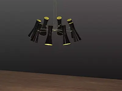 Cairo Mid-Century Chandelier - Eight-Arm - High Poly 3D model
