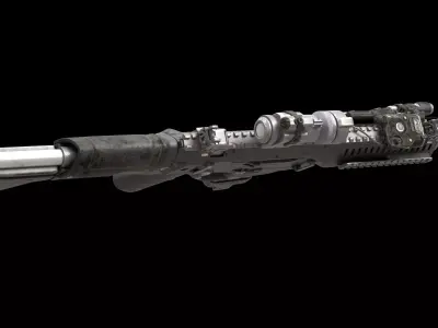  Tactical Assault Rifle 3D Model - Modern Military Gun 3D model