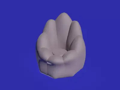 Round sofa little settle 3D model
