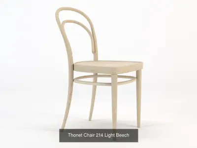 Thonet Chair 214 in Light Beech Brown and Black 3D Model Pack