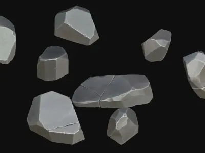 stylized rock 3D model