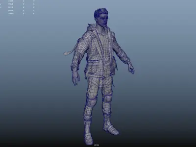 Rigged Fashion techwear man scifi  future v2 Low-poly 3D model