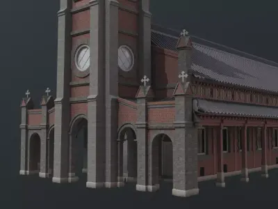 Nabawi Church Hanok Style Old Korean Church 3D model