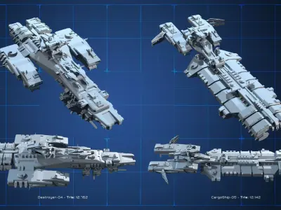 LOW - SPACE Vol05 Low-poly 3D model