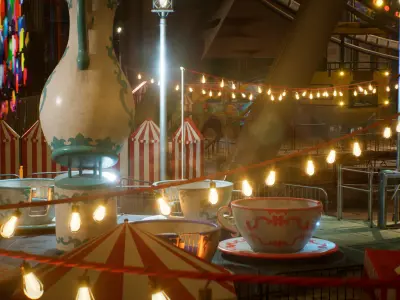 Amusement Park Environment Kit - UE5 Low-poly 3D model