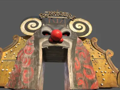 Old  Funhouse Entrance Low-poly 3D model