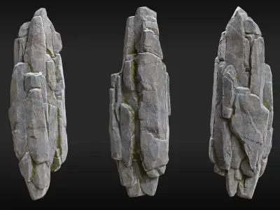 Realistic Looking Modular Cliffs and Rocks BLENDER Low-poly 3D model
