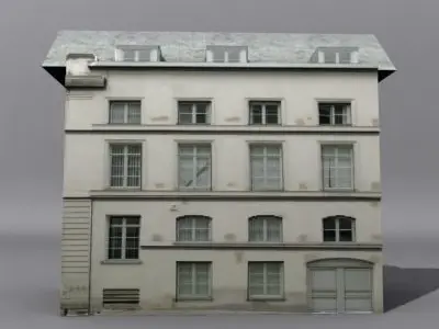 Low Poly Building house in paris 3D model