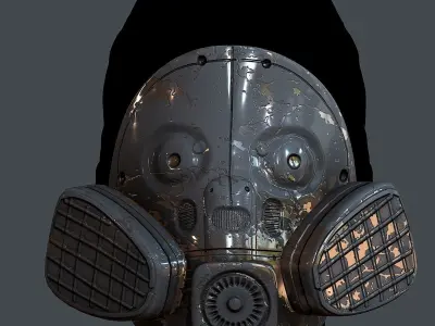 Gas mask helmet 3d model scifi Low-poly Low-poly Low-poly 3D model