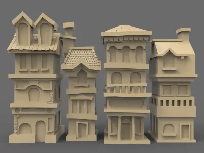 House street Low-poly 3D model
