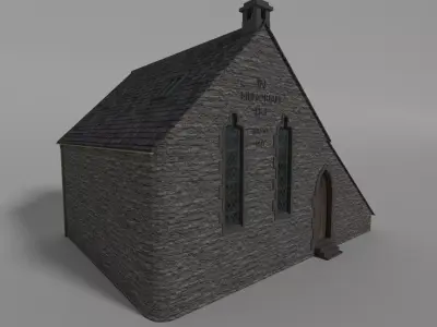 Uk British church Chapel Low-poly 3D model