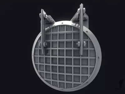3D Sewer Gate Door Cover  3D model