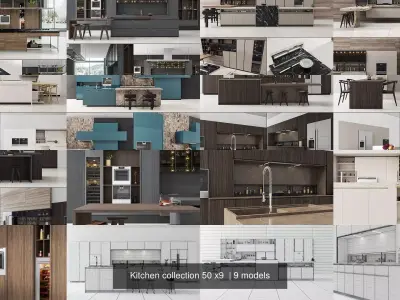 Kitchen collection 50 x9  3D Model Pack