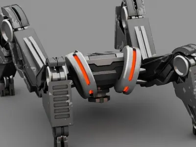 Spider Robot rigged- -animated 3D model
