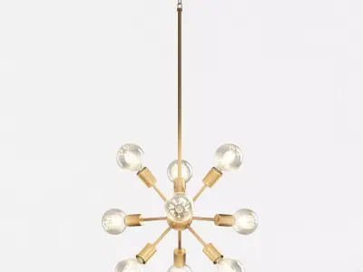 LIMELIGHT modern brass chandelier with glass globes 3D model