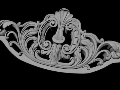 Central decor ornament for furniture 3D model 1101