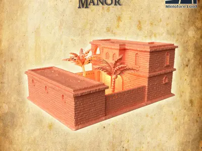 Arabian Manor Tabletop Terrain 28 MM 3D print model