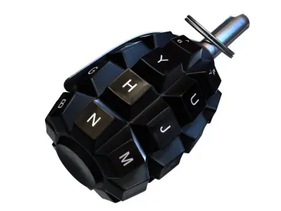 Grenade F1 Fuse with Keyboard Buttons  Low-poly 3D model