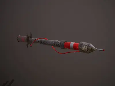 Sci-Fi  harpoon Low-poly 3D model