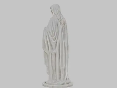 Renaissance Marble Goddess Staure Maria Virgin Mary Low-poly 3D model