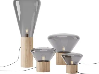 Muffins Oak Lamp by Brokis 3D model