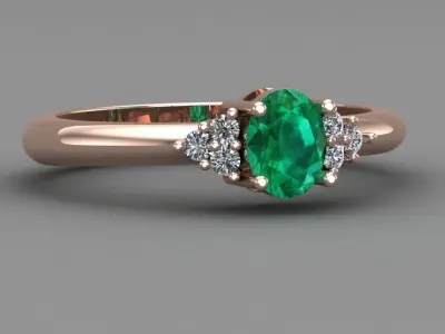 Diamond Ring For Women 3d Print Model 3D print model 74