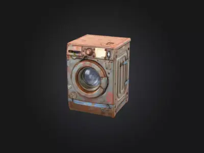 Post-Apocalyptic Washing Machine Low-poly 3D model