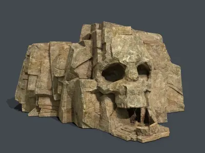 Skull Rock Low-poly 3D model 17