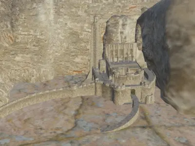 Helms Deep the Lord of the Rings Low-poly 3D model