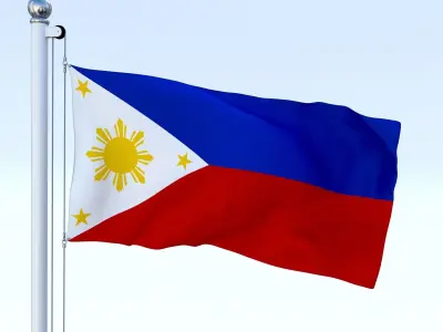 Animated Philippines Flag Low-poly 3D model