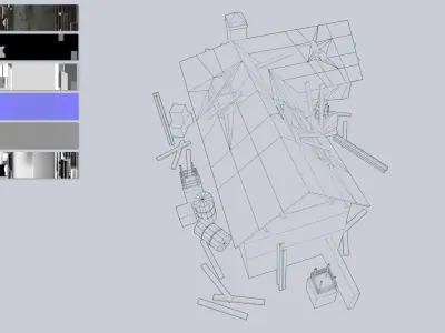 Ruin house Low-poly 3D model