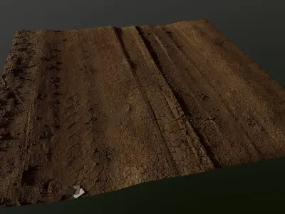 Dirtpath02 piece of wood with cracks in it 3D model