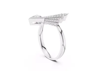 Jewelry Luxury Trillion Multi Pave Diamond Statement Ring CAD 3D print model