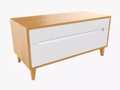TV stand with drawers 03 3D model