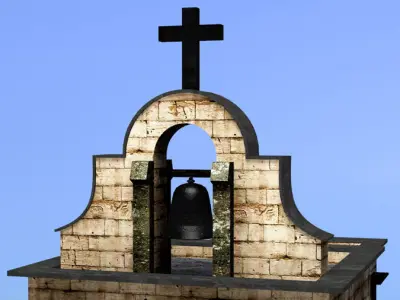church-bell tower Low-poly 3D model