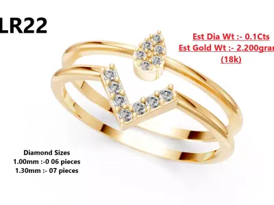 Lightweight Diamond Ring 3D print model 2