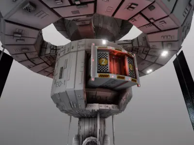 Earth Orbital 1 Remastered Low-poly 3D model