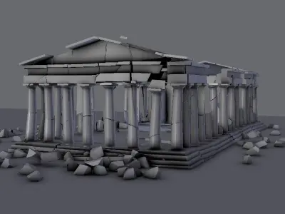 Athens Parthenon Low-poly 3D model