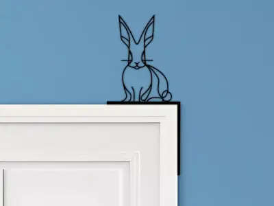 Rabbit Door Corner Decor 3D print model 2