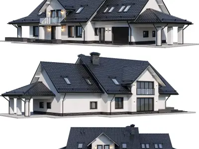 Privat house 4 with Blender file 3D model