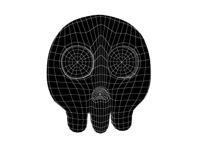 Twitter Skull Emoji Chocolate V1 001 Low-poly 3D model
