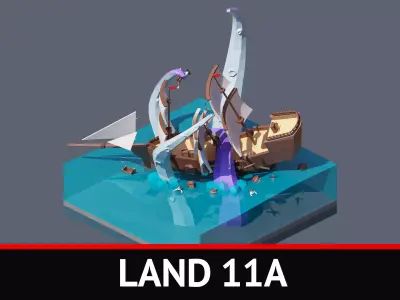 land 11A Low-poly 3D model