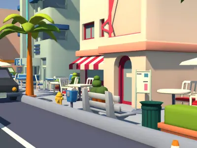 Beach City MEGA Pack - Low Poly Assets Low-poly 3D model