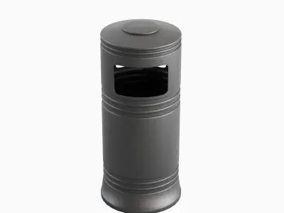 Street Trash Bin Set Low-poly 3D model